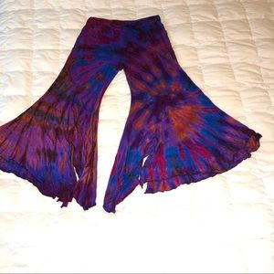 Boho Gypsy Tye-Dye Flare Hem Palazzo Pants